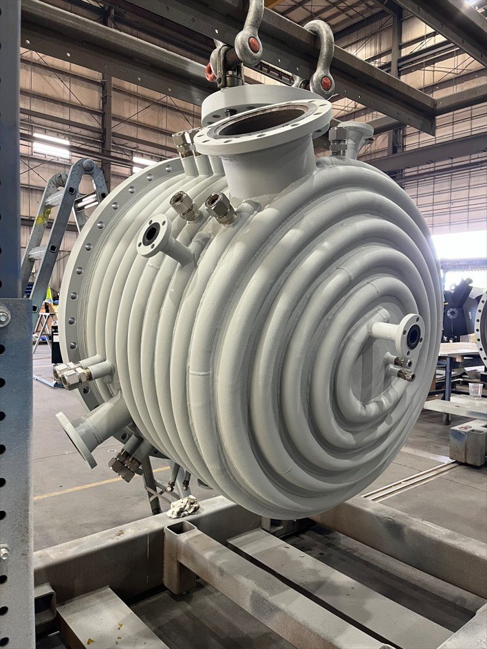 Second-generation gasifier shell with cooling coils
