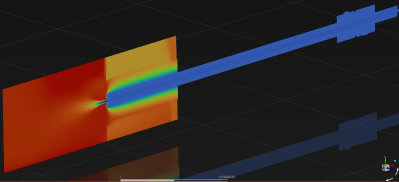 Computational fluid dynamics model of an injection lance